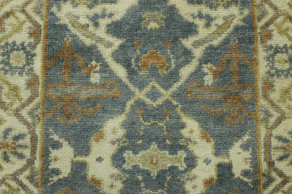 Back of Oushak Indo Ziegler hand-knotted rug