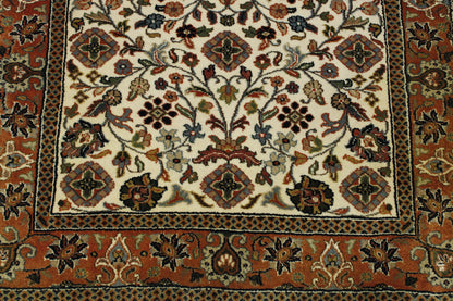 Beige & Rust Traditional Indo Mahal rug in room setting