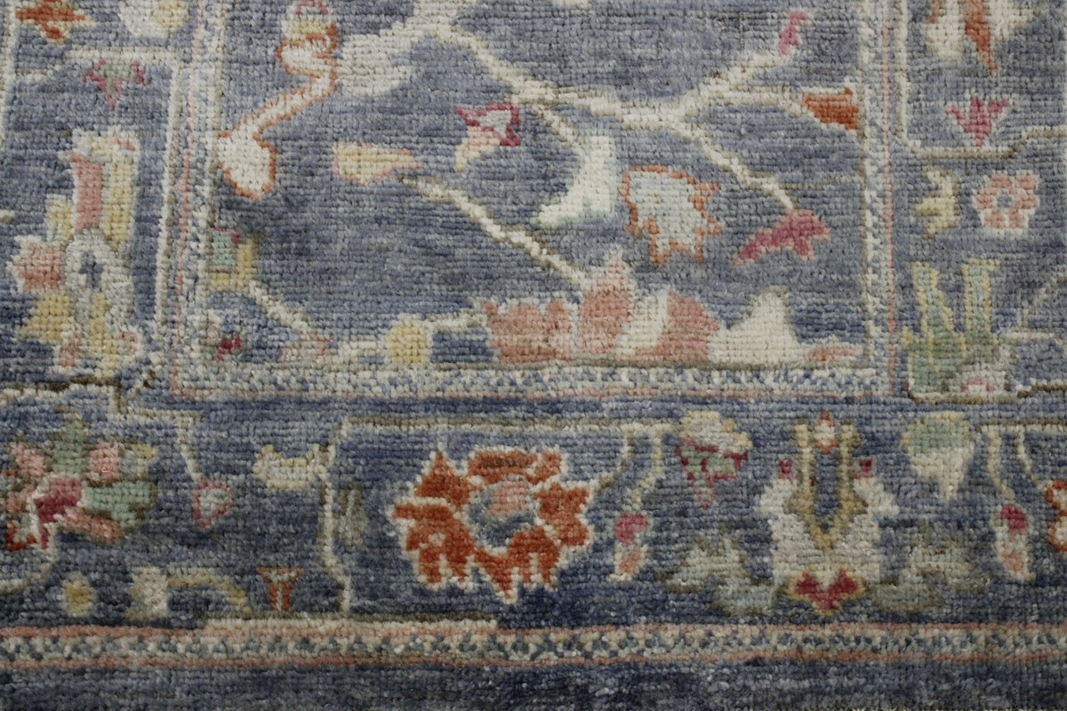 Close-up of wool pile, Blue rug