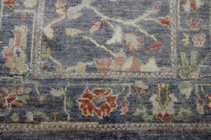 Close-up of wool pile, Blue rug