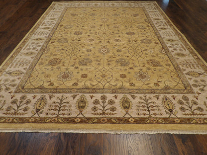 Close-up of wool pile, Blue & Beige rug