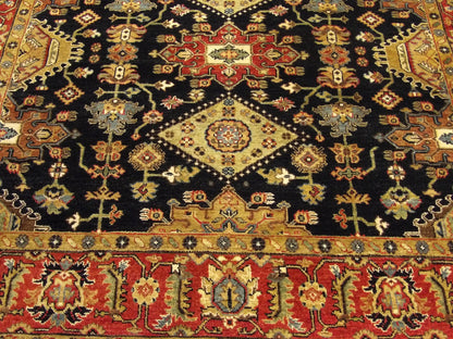 Sherapi hand-knotted rug corner detail showing border and fringe