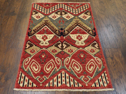 Ikat rug corner detail
