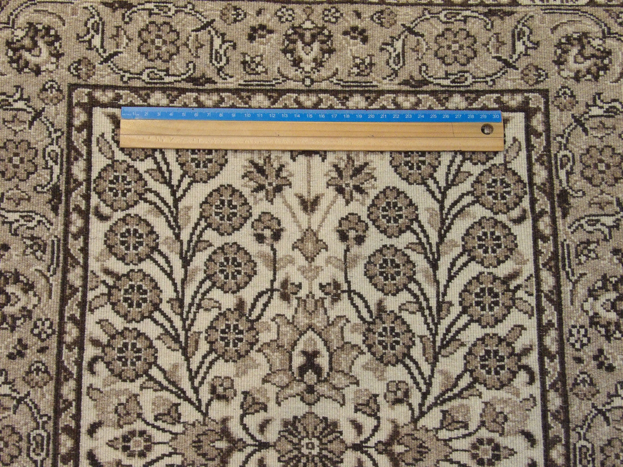 Brown & Beige Fine Turk Hereki rug in room setting