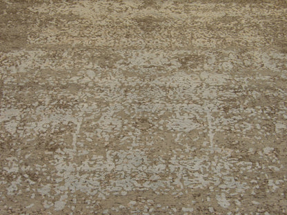 Back of Modern Abstract Mosaic Design Carved High Low hand-knotted rug