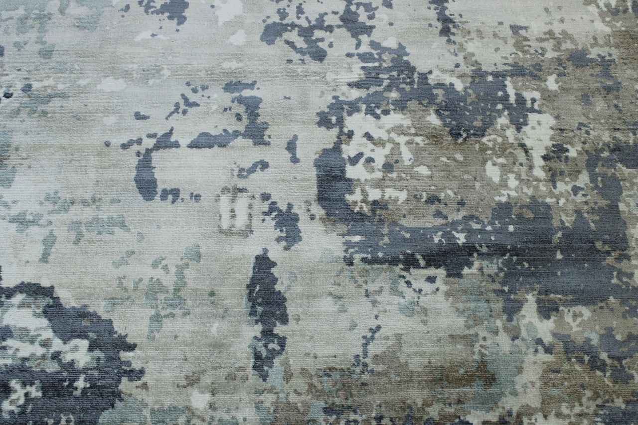 Close-up of silk pile, Multi-Color & White rug