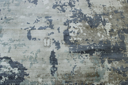 Close-up of silk pile, Multi-Color & White rug