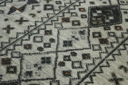 Back of Tribal Moroccan Flatweave hand-knotted rug