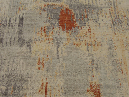 Abstract Oxidized Mosaic Design rug border detail
