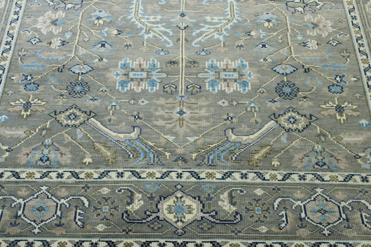 Oushak Colorful Ziegler pattern detail