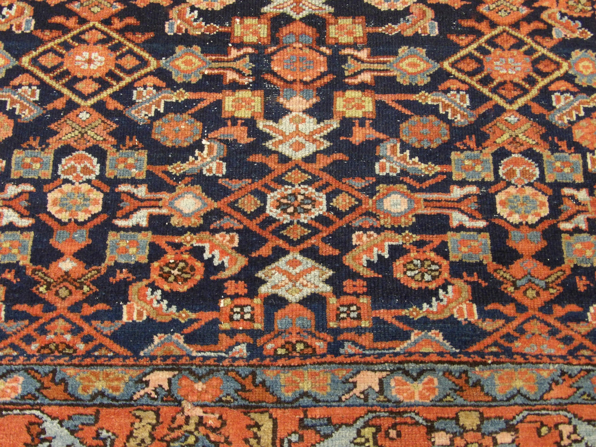 Antique Mir rug border detail