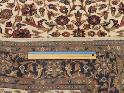 Full room view of fine Persian Kashan hand-knotted rug