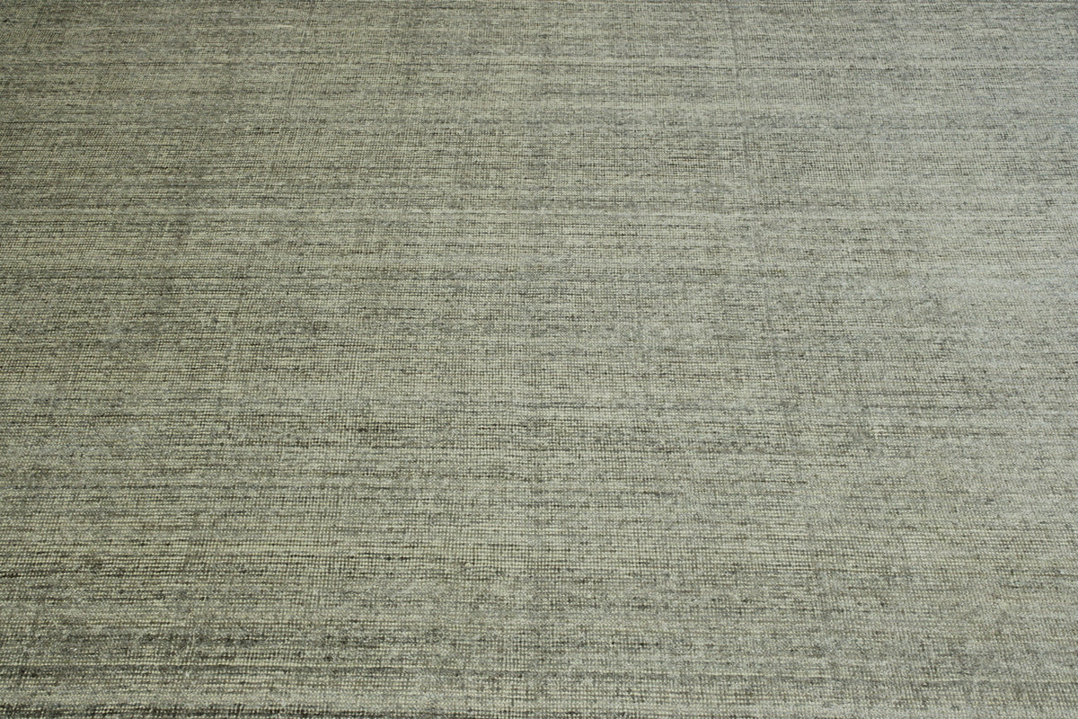 Modern Grass Design hand-knotted wool rug in Brown & Gray, full view