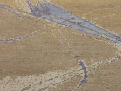Back of Tibetan Silky Abstract Sci Fi Design hand-knotted rug