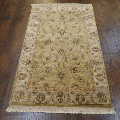 Back of hand-knotted Chobie rug showing construction