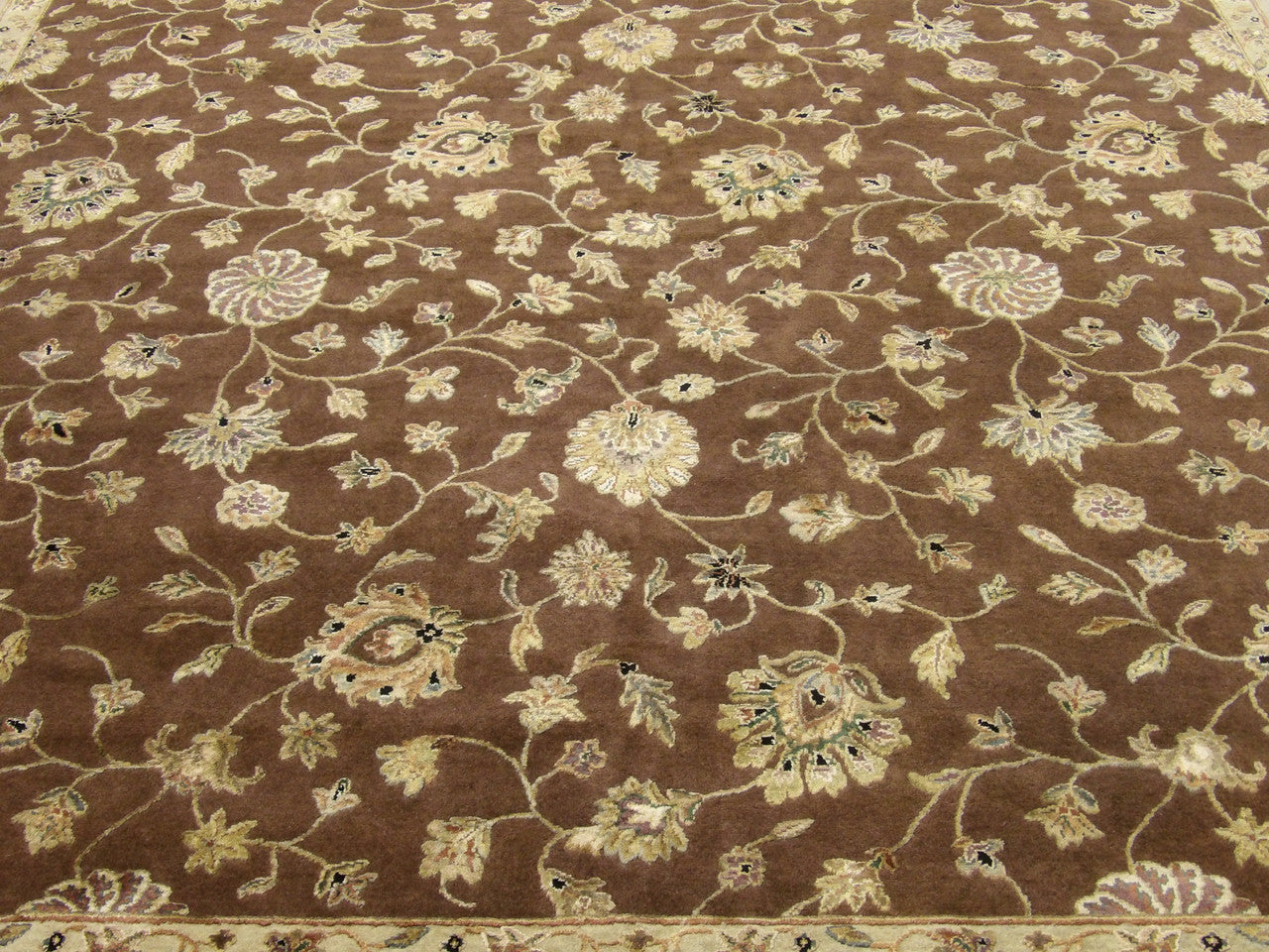 Back of Jaipur Kashan hand-knotted rug