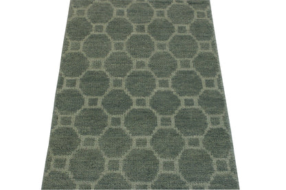 Back of Modern Gemotrical Design hand-knotted rug