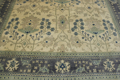 Blue & Beige Traditional Chobi rug in room setting
