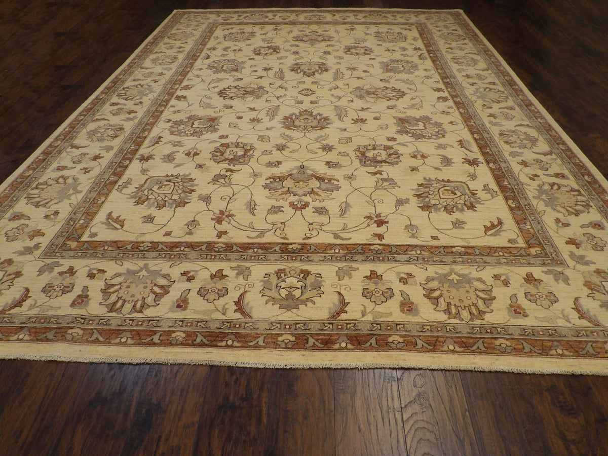 Back of Oushak Chobi Natural Dye hand-knotted rug