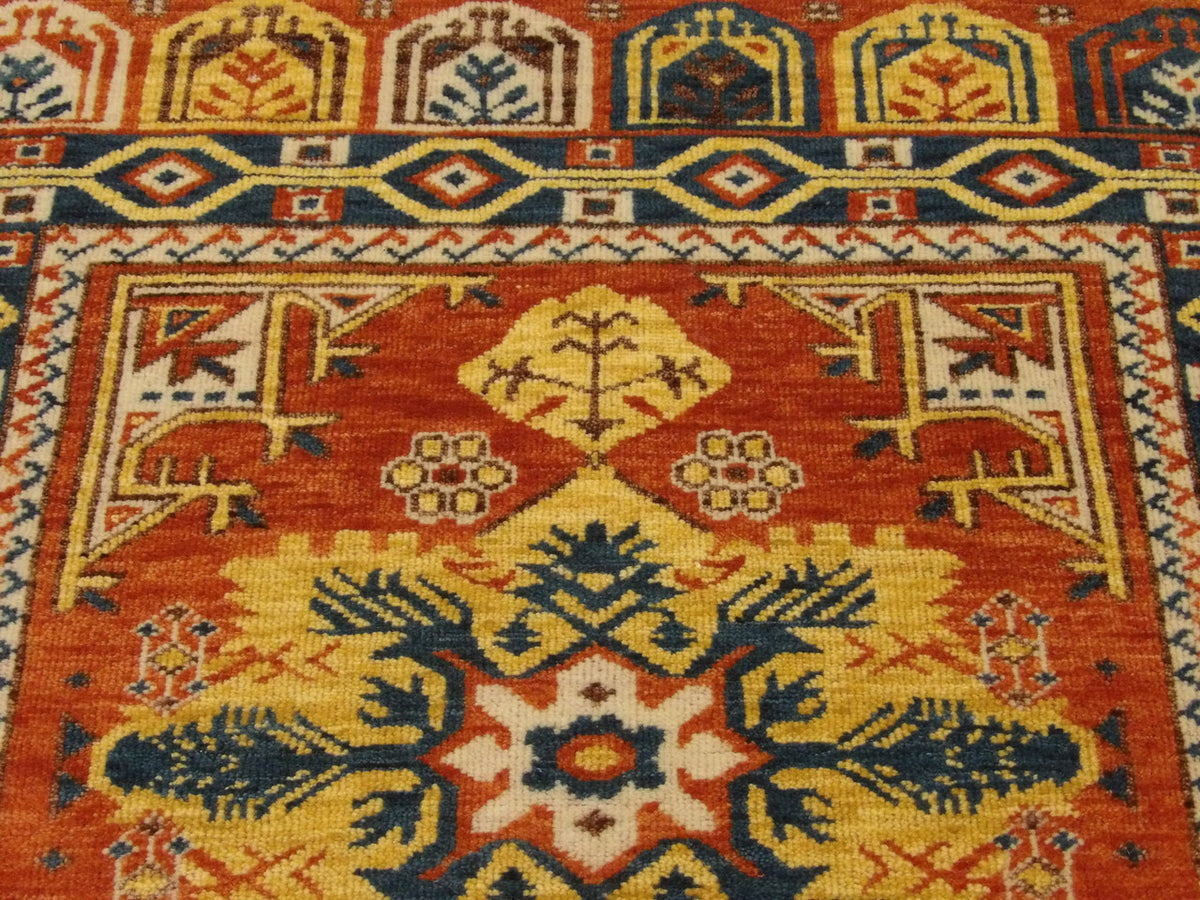 Back of Tribal Turk Heraki hand-knotted rug