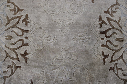 Close-up of wool pile, Brown & Gray rug
