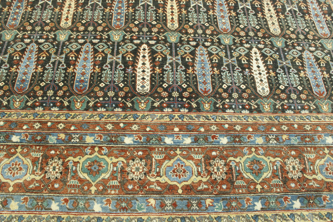 Blue & Rust Traditional Fine Haji Jalili rug in room setting