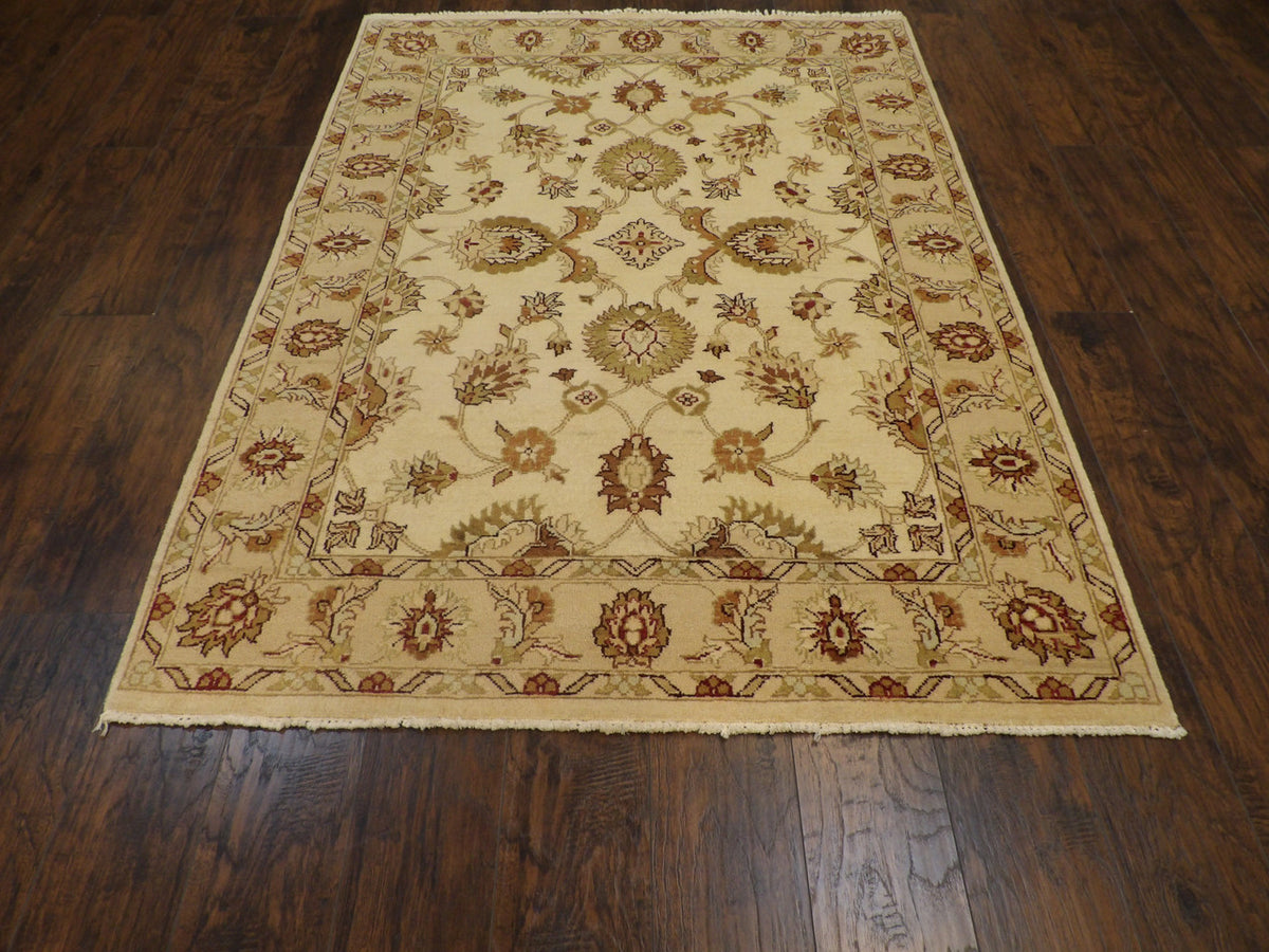 Close-up of wool pile, ivory rug