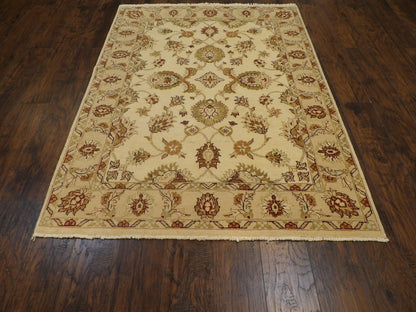 Close-up of wool pile, ivory rug
