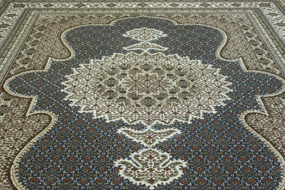 Traditional Fine Qum rug corner detail