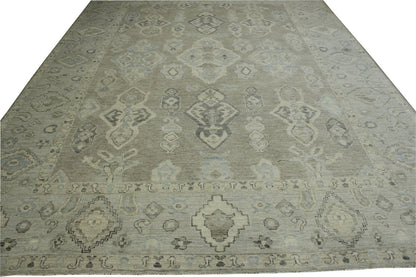 Oushak Wash Chobi rug corner detail