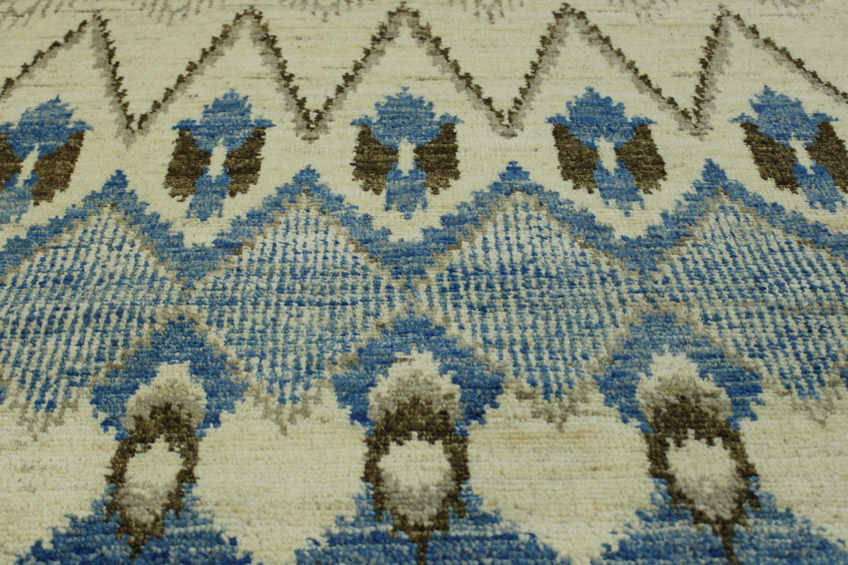 Full view of Oushak Ikat Chobi rug