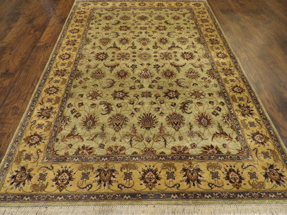 Back of hand-knotted Ziegler rug showing construction