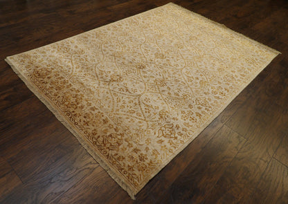Damask pattern detail, brown rug