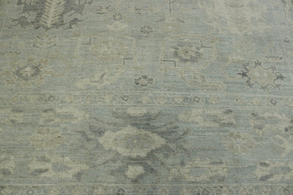 Blue Oushak Wash Chobi rug in room setting