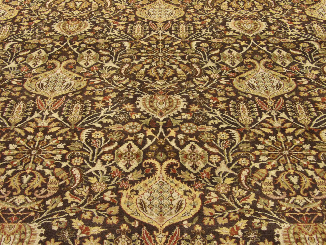 Close-up of wool pile, Brown & Beige rug