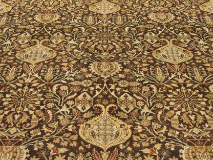 Close-up of wool pile, Brown & Beige rug