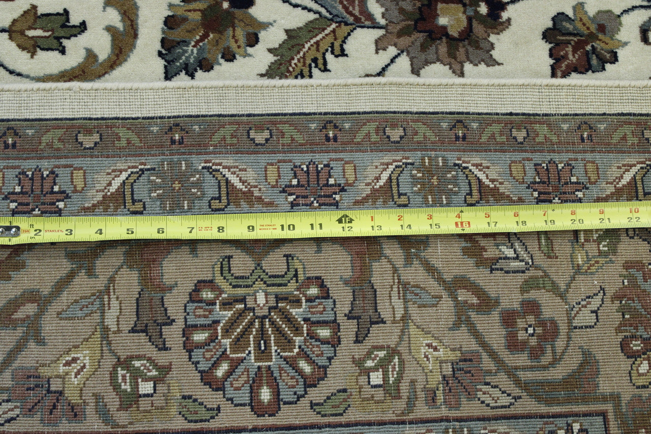 Close-up of wool pile, Brown & Beige rug