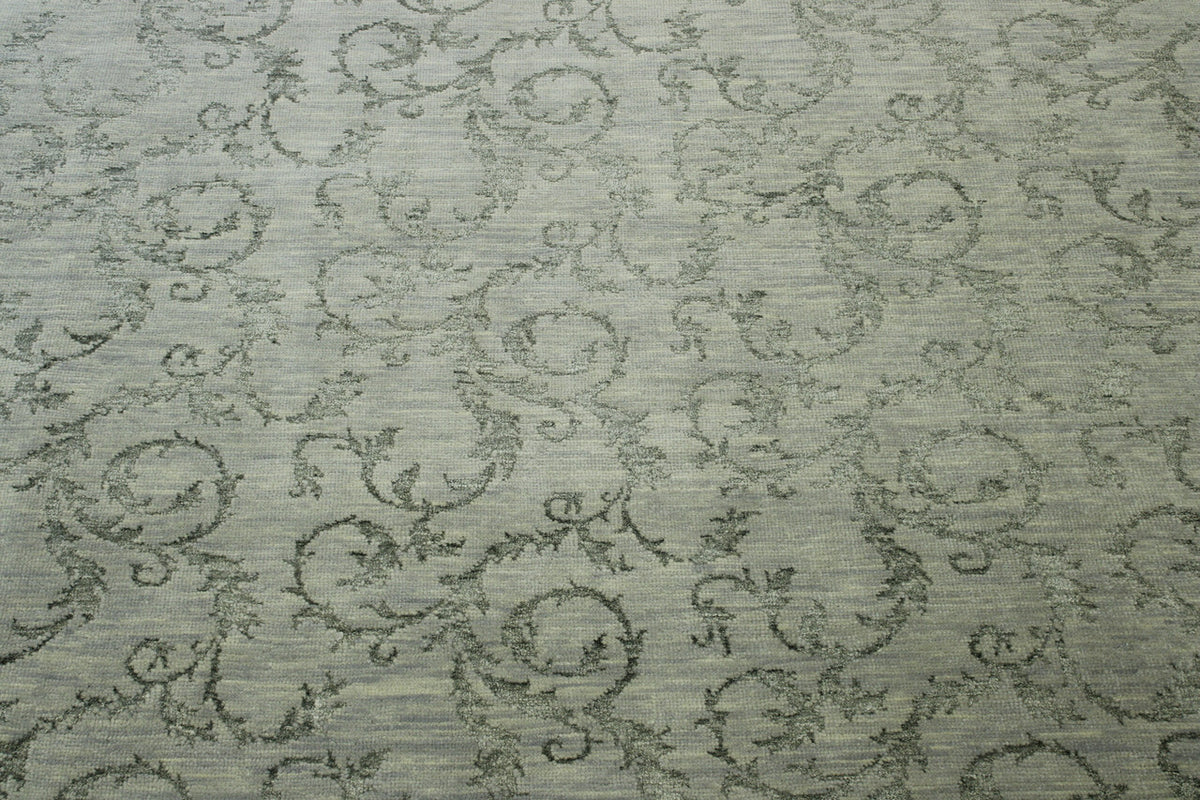 Back of Transitional Leaf Design hand-knotted rug