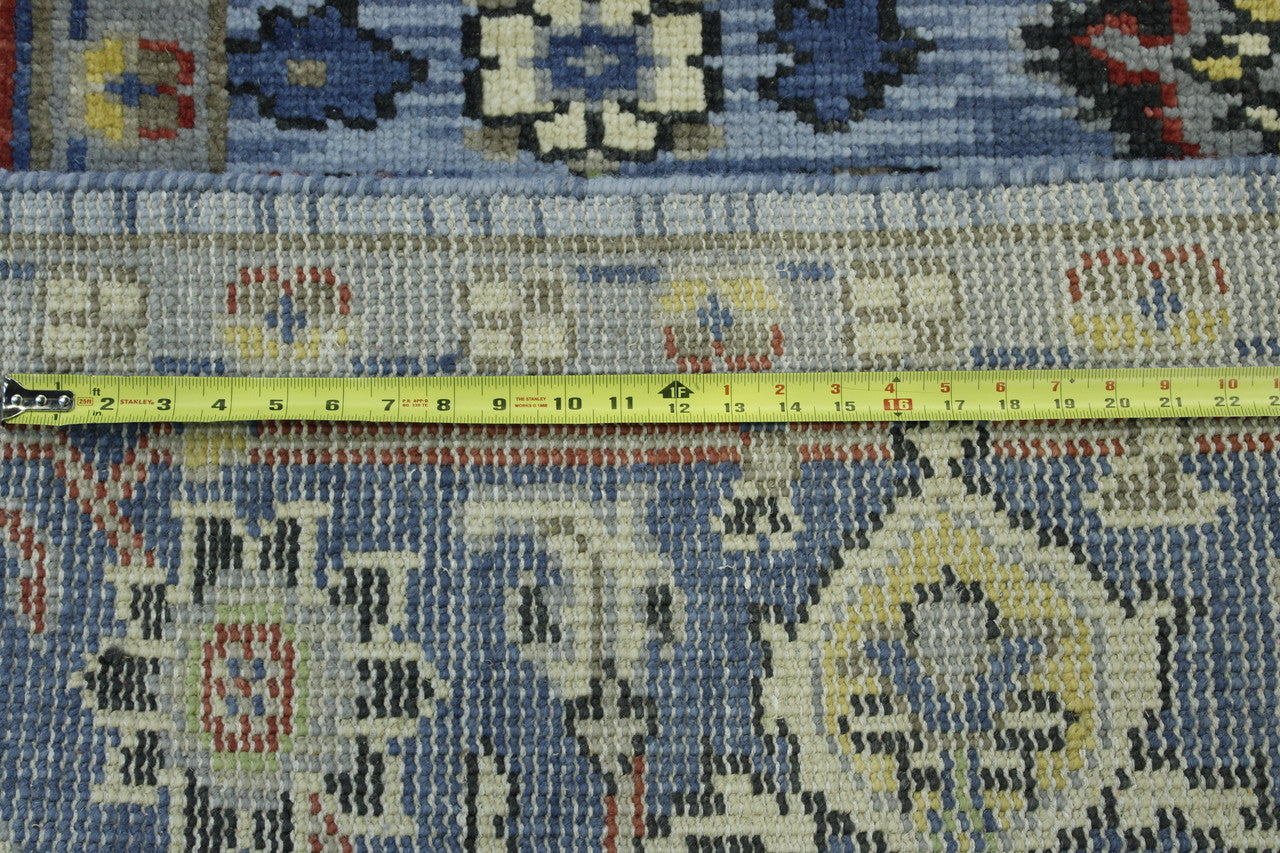 Close-up of wool pile, Blue rug