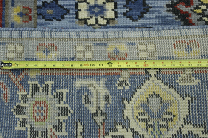 Close-up of wool pile, Blue rug