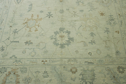 Back of Oushak Chobi hand-knotted rug