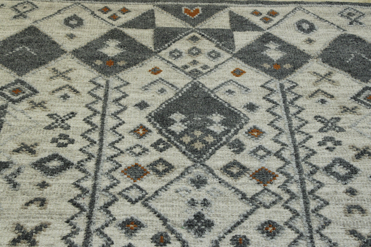 Close-up of wool pile, Gray rug
