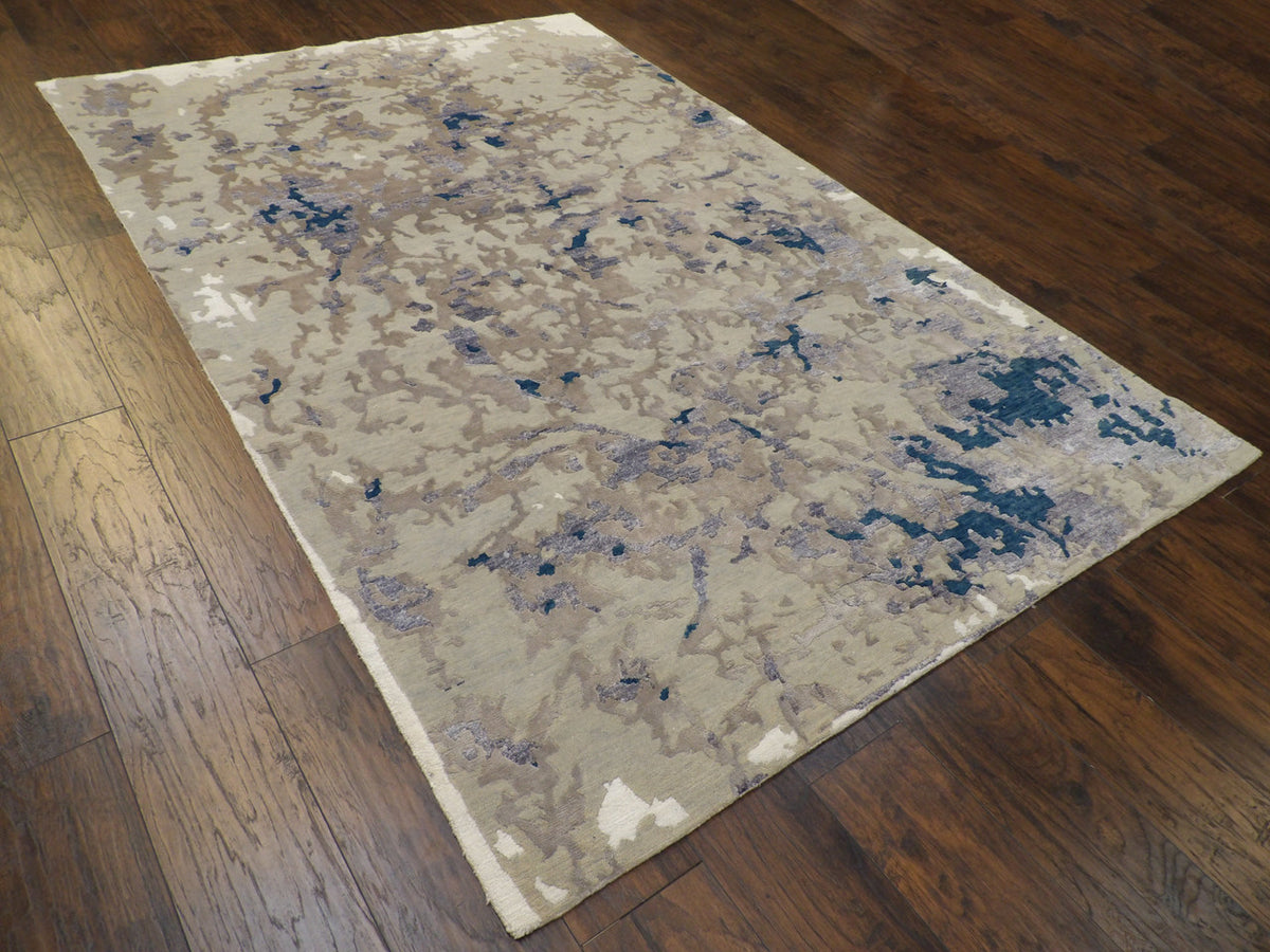 Full view of Modern Tibetan Abstract High Low rug