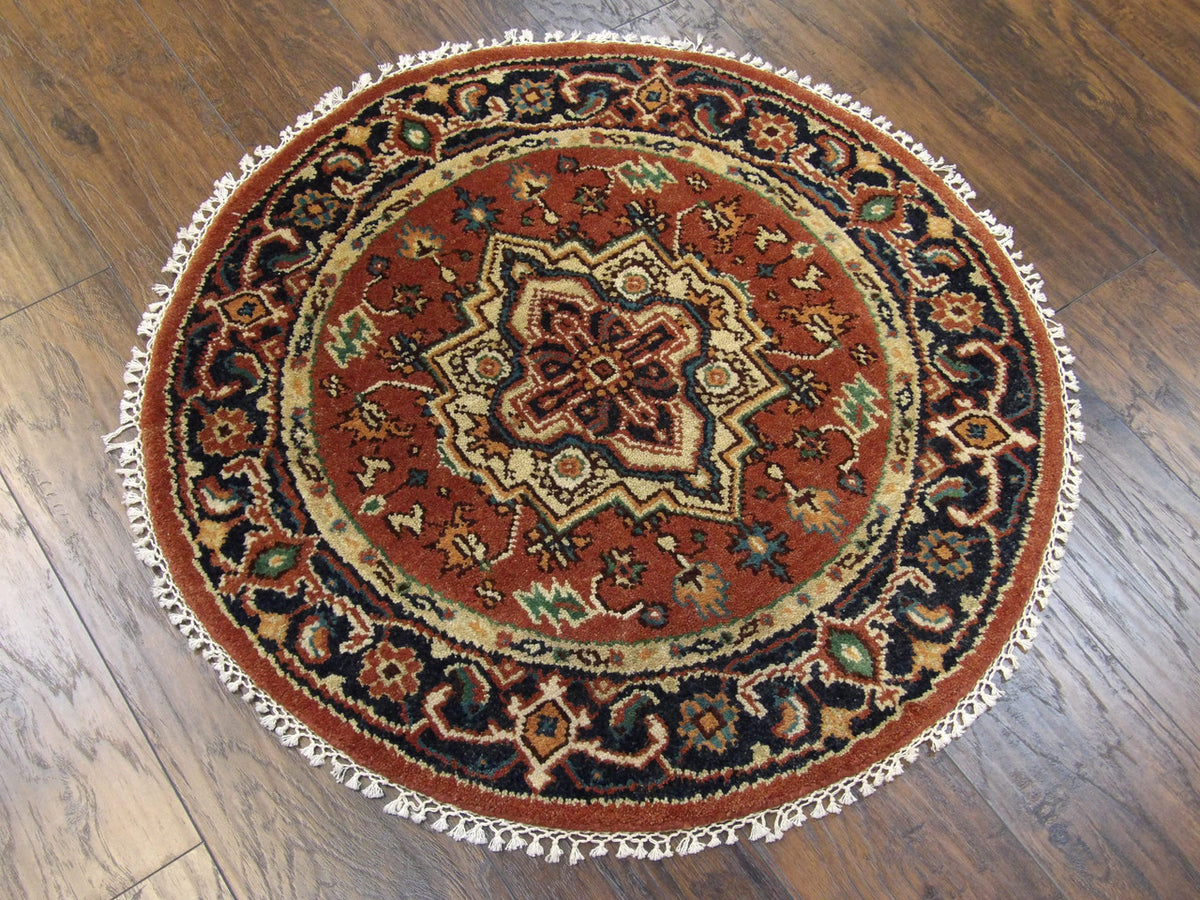 Full view of Tribal Heriz rug