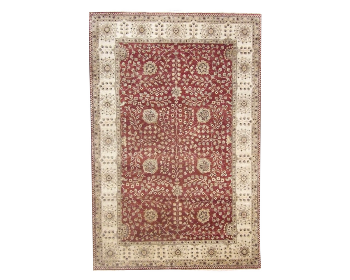 Chobie Antique hand-knotted wool/silk rug in Blue, 6'0" x 9'0", SKU W916