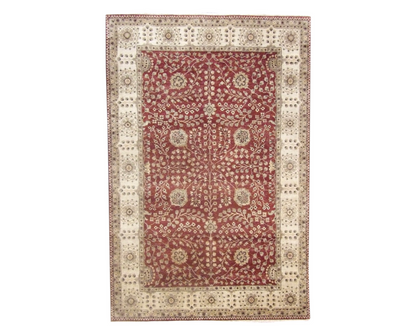 Chobie Antique hand-knotted wool/silk rug in Blue, 6'0" x 9'0", SKU W916