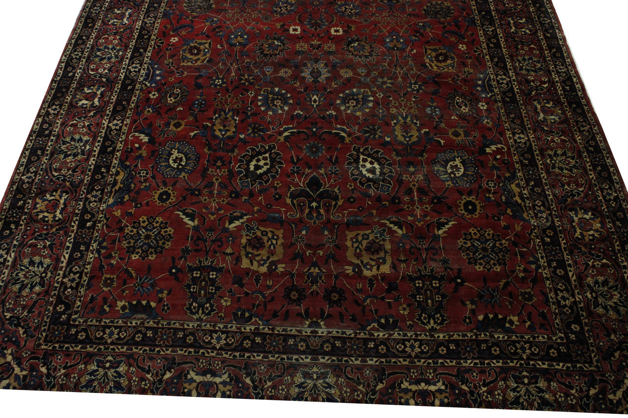 Close-up of wool pile, Red rug