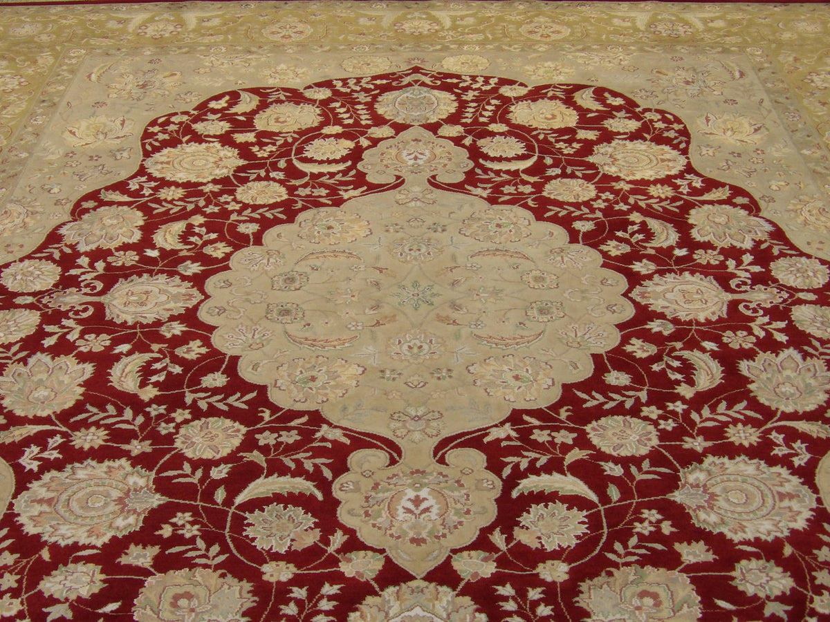 Back of Fine Silky Wash Persian Tabriz hand-knotted rug