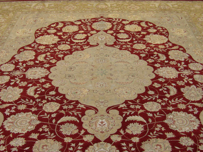 Back of Fine Silky Wash Persian Tabriz hand-knotted rug