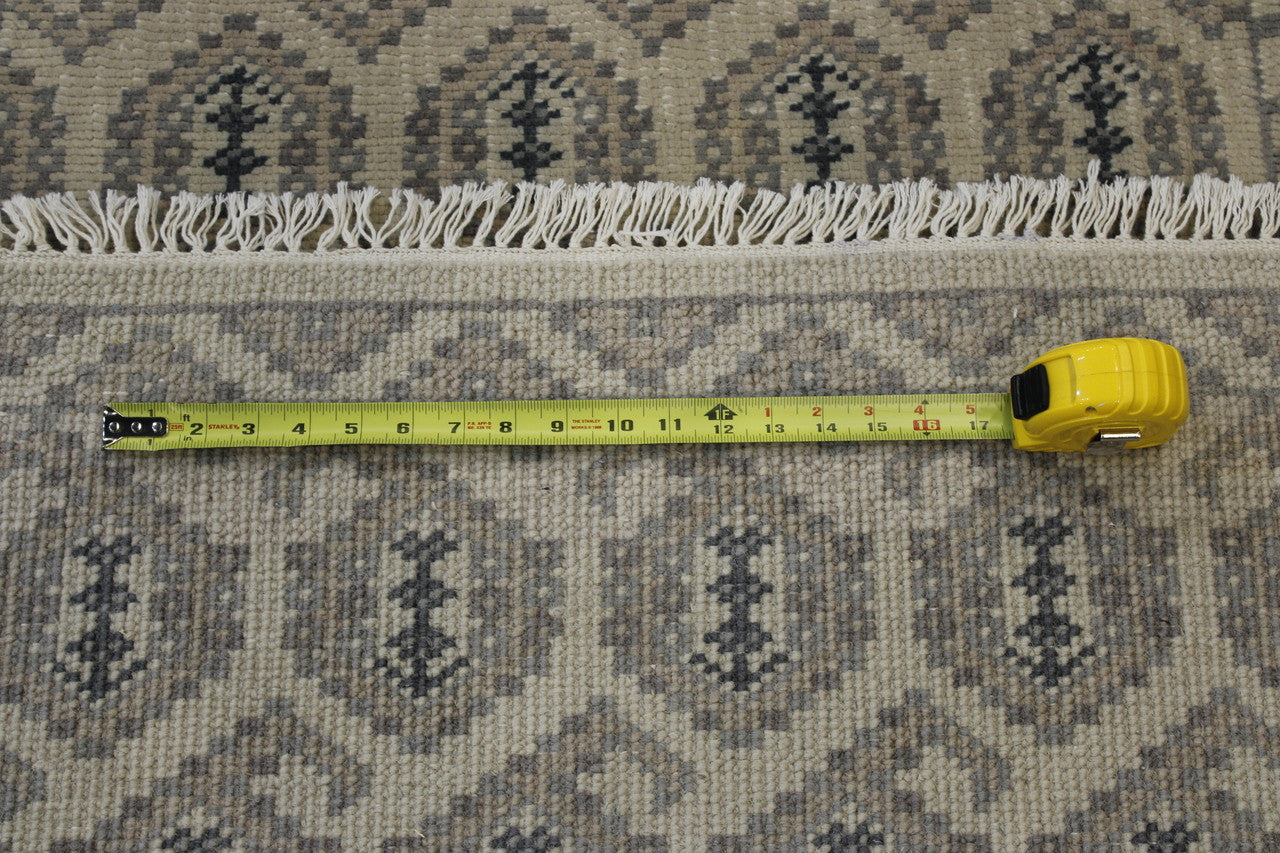 Back of Oushak Kerman Design hand-knotted rug